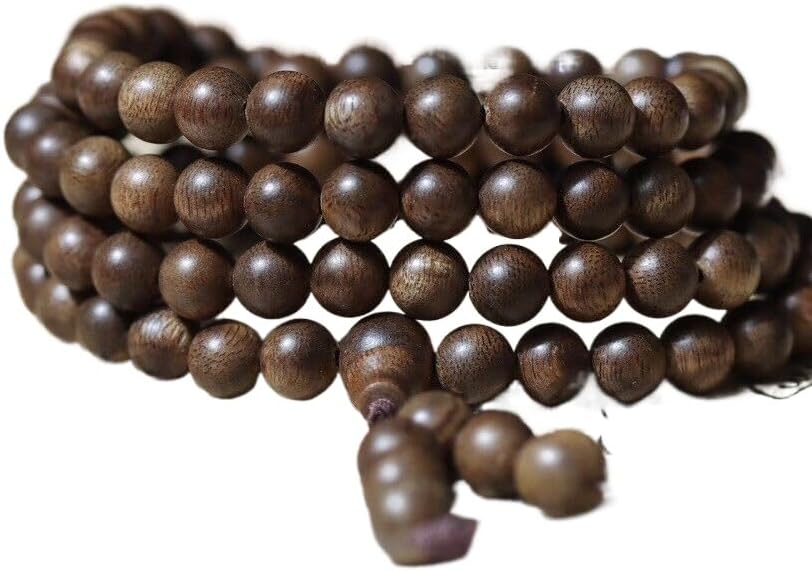 Agarwood 8mm*108 Brunei Agarwood Soft Silk Nine Points Sinking Buddha Beads Rosary Beads