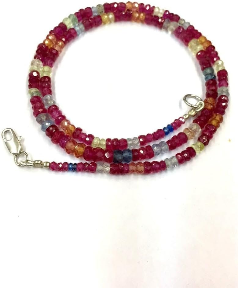 Natural Corundum RONDELLE Faceted Beads 4X8MM 18 inch Long String Jewelry Making Gemstone Beads for Necklace Bracelet