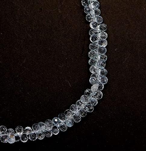 6 inch Strand of Natural Aquamarine 5.5x7.5mm Teardrop Faceted briolette Beads for DIY Jewelry Making. |BRIO_00698