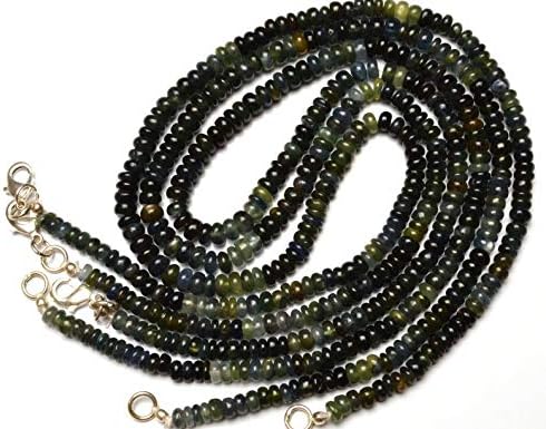 Natural Gemstone Australian Multi Sapphire 4 to 5MM Smooth Rondelle Beads 16.5