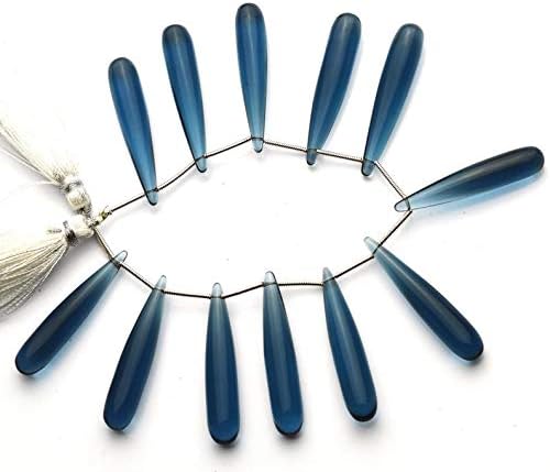 GEMZ 10 inch Strand of Natural London Blue Topaz Quartz Tear Drop Shape Smooth Cut Blue Color briollete Beads for DIY Jewelry Making- Earring Necklace Bracelet.