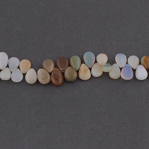 13 inch natural beads strand of 8x7-12x8mm smooth pear ethiopian welo opal gemstone briolletes beads for DIY jewelry - necklace, bracelet, earring, ring.
