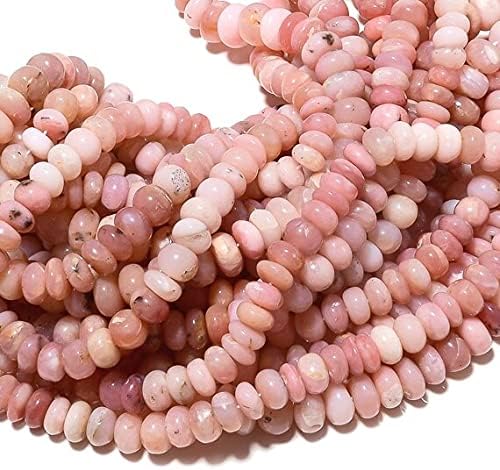 Peruvian Pink Opal Beads, Pink Opal Rondelle Beads, Opal Rondelles, 9mm Each, 16 Inch Strand