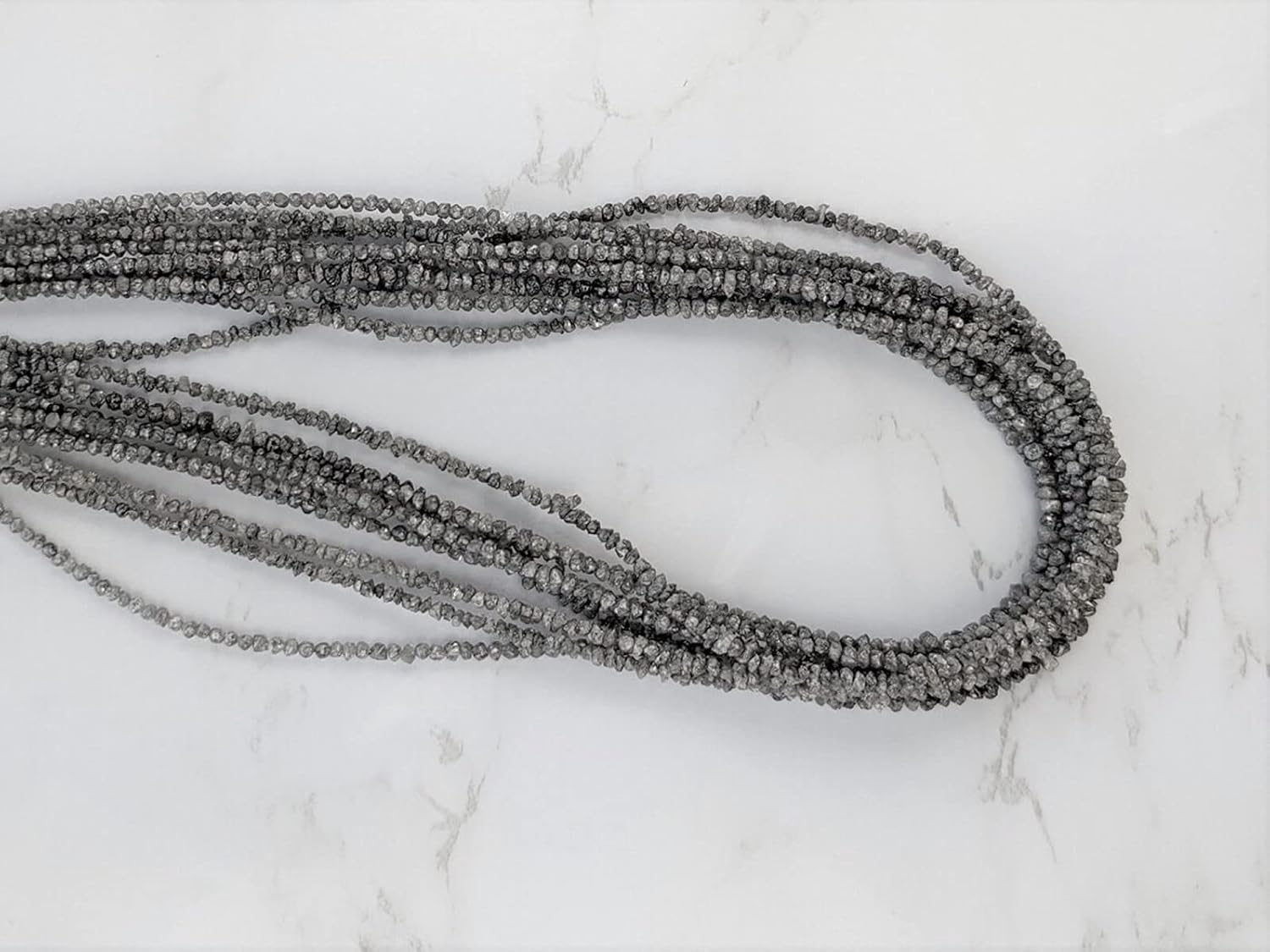 1 Strand Gray Diamond 2.5mm Faceted Chips Beads Natural Precious Diamond Beads 13