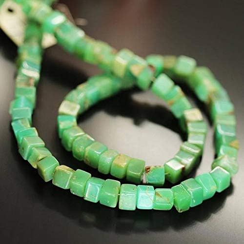 1 strand chrysoprase square box smooth 16'' long strand gemstone beads, jewelry supplies for jewelry making, bulk beads, for meditation jewellery gemstone 6mm to 8mm