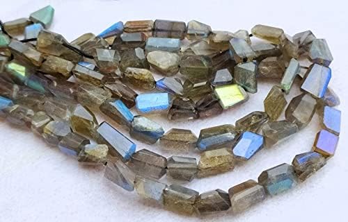 13 inch Strand of Natural gem Labradorite, 6-10mm Nugget Faceted Beads for DIY Jewelry Making. | Beads_05057