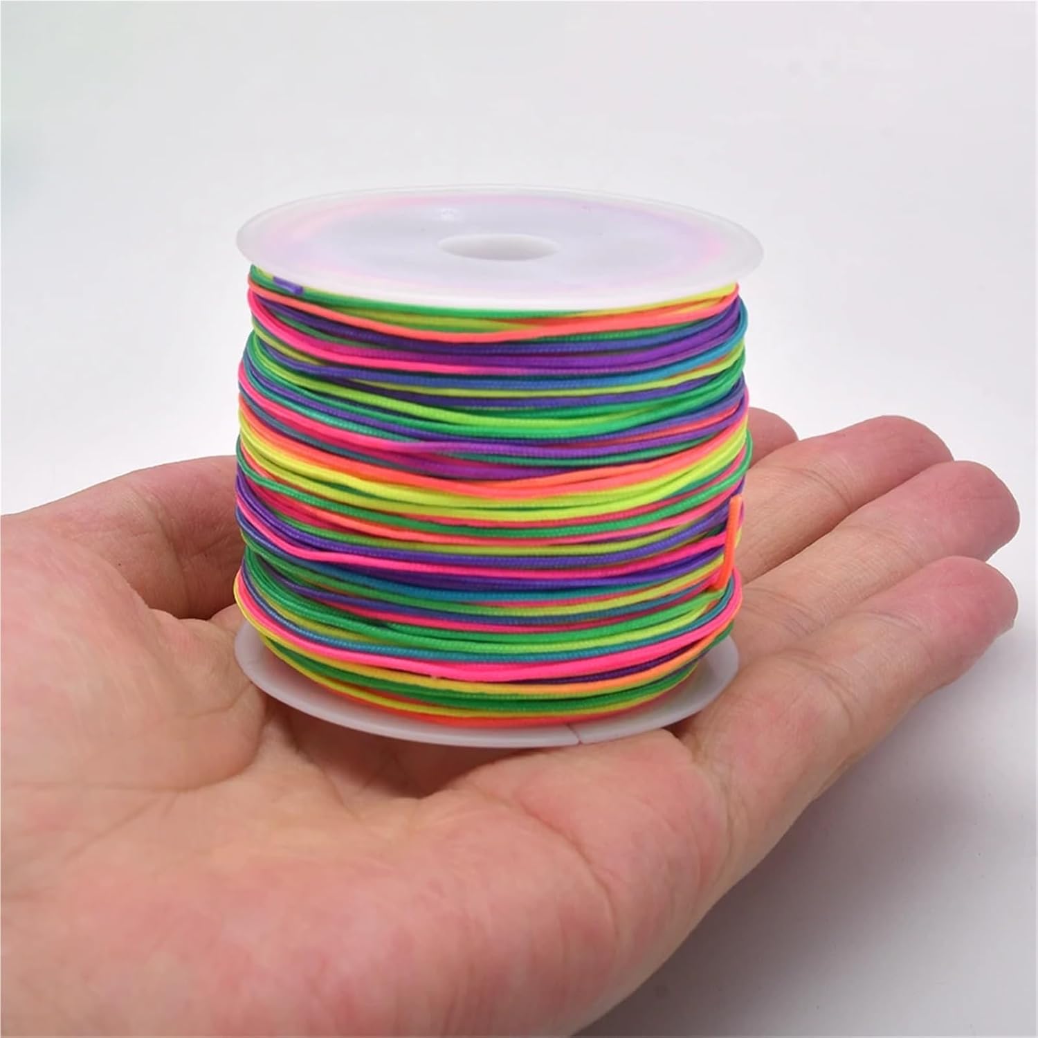 Nylon String 100M*100PCS 0.8mm Crafts Nylon Cord for Jewelry Making Beading Braided Satin String for Bracelets Rattail Trim Chinese Knot(Coffee)