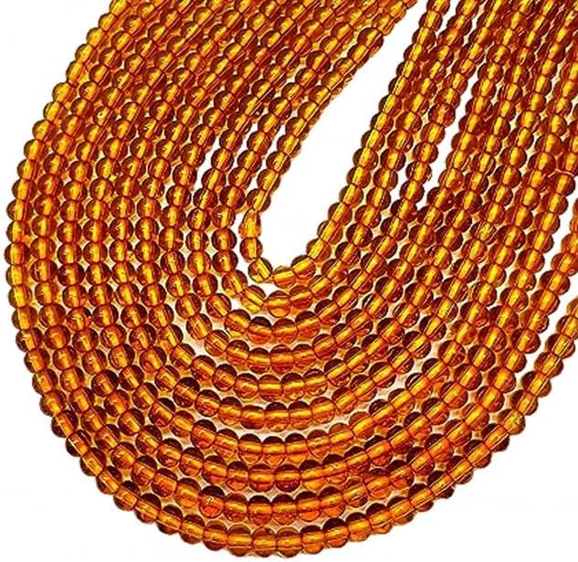 14 Inch Hessonite Garnet Beads Size 4mm Shape Round Cut Smooth Making, Beading & Craft Supplies lot of 25 Strands CHIK-STRD-98328