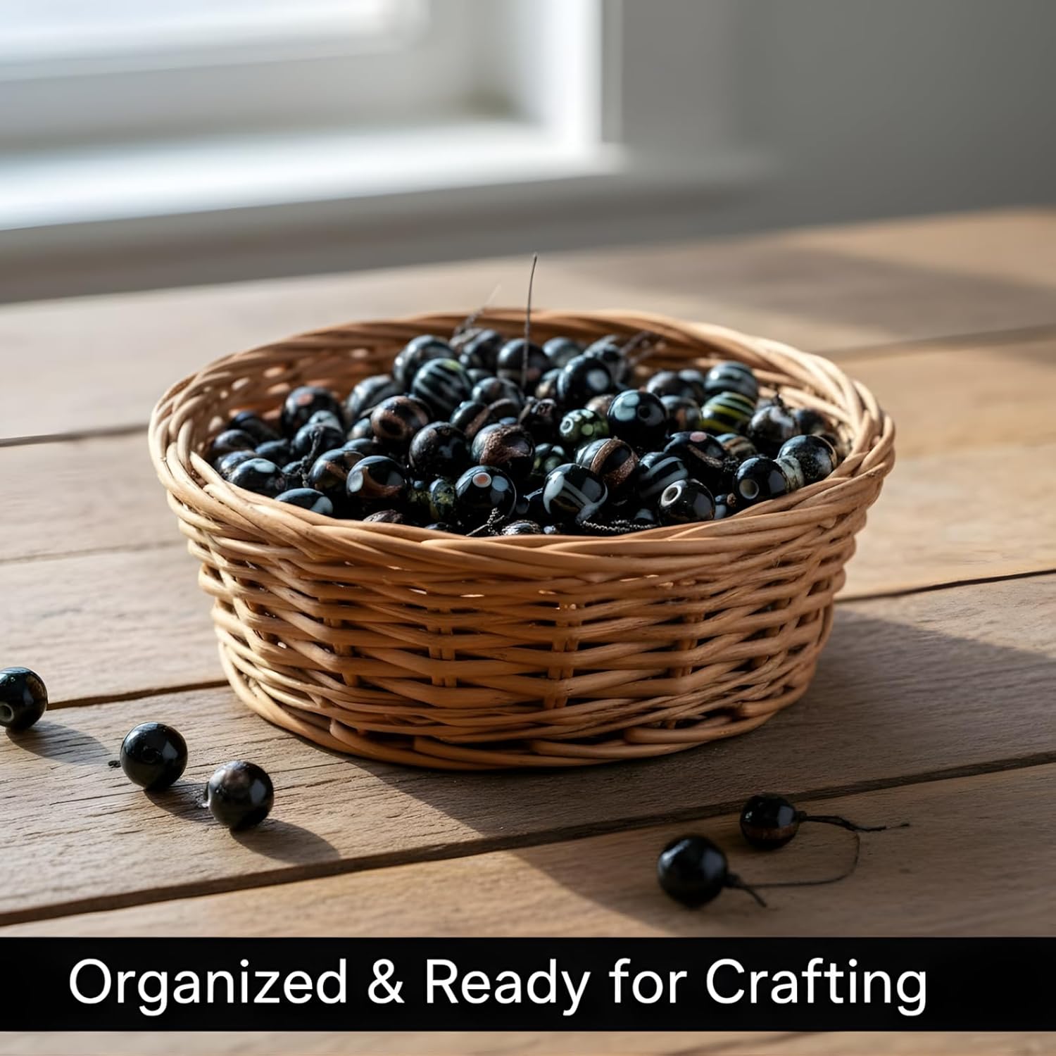 Handcrafted Black Combination Lampwork Glass Beads | Multi-Shape Fancy Assorted | Available in 20 Strands | Artistic Handmade Beads for Jewelry Making, & DIY Crafts.