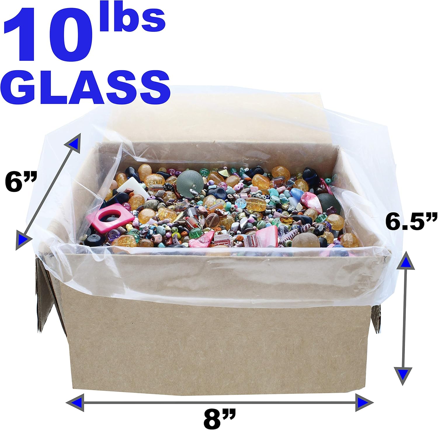 The Beadsmith Box of Beads – Glass Beads Assortment in Varying Shapes, Colors, and Sizes, 10 Pounds