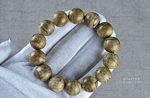 GLW Sumatra Genuine Natural Wild Agarwood Aloewood MALA Prayer Beads 14mm #4678