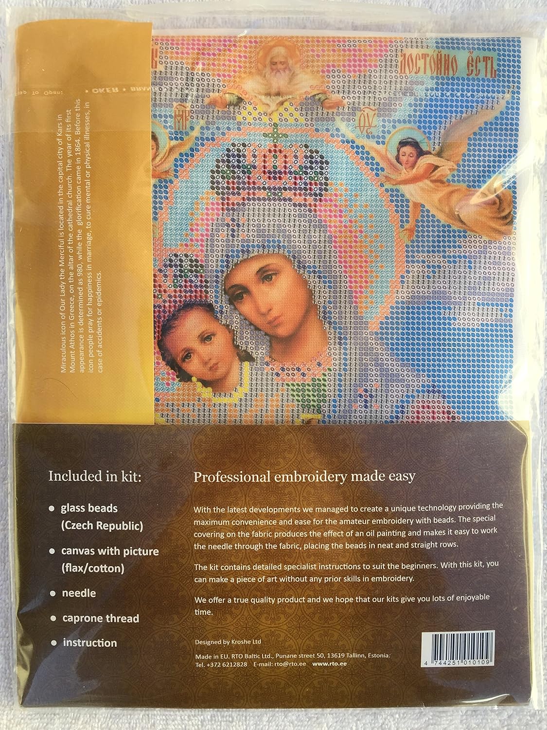 Bead Embroidery Kit DIY Icon Our Lady Of Mercy 7.9