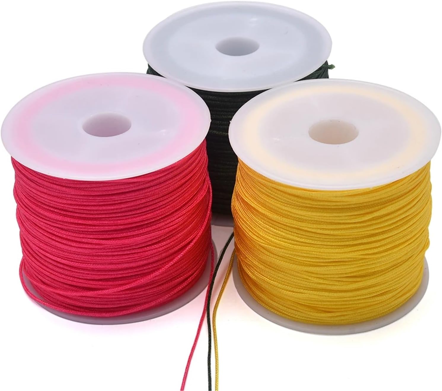 Nylon String 100M*100PCS 0.8mm Crafts Nylon Cord for Jewelry Making Beading Braided Satin String for Bracelets Rattail Trim Chinese Knot(Coffee)