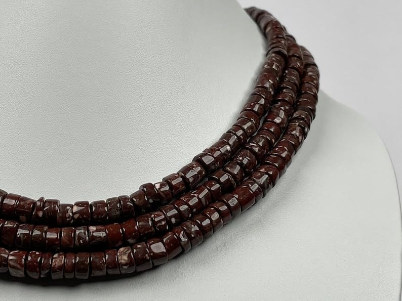 Natural Natural Brown Chert tyre faceted Beads 6×3.5mm 18 inch long string jewelry making gemstone beads for necklace bracelet