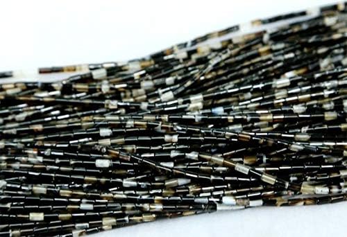 1 strands natural black agate tube columnar loose beads 4x13mm 02906