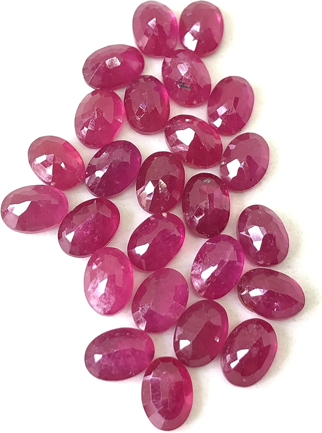 Red Ruby Oval Shape Cut Faceted Loose Gemstone Size 4x3 mm, 5x3 mm, 5x4 mm, 6x4 mm, 7x5 mm, 8x6 mm, 9x7 mm, 10x8 mm, 11x9 mm & 12x10 mm Medium Quality All Matching Stone For Making Ring, Pendant, Earring Jewelry