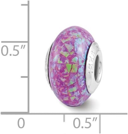 Sterling Silver Synthetic Opal Mosaic Bead