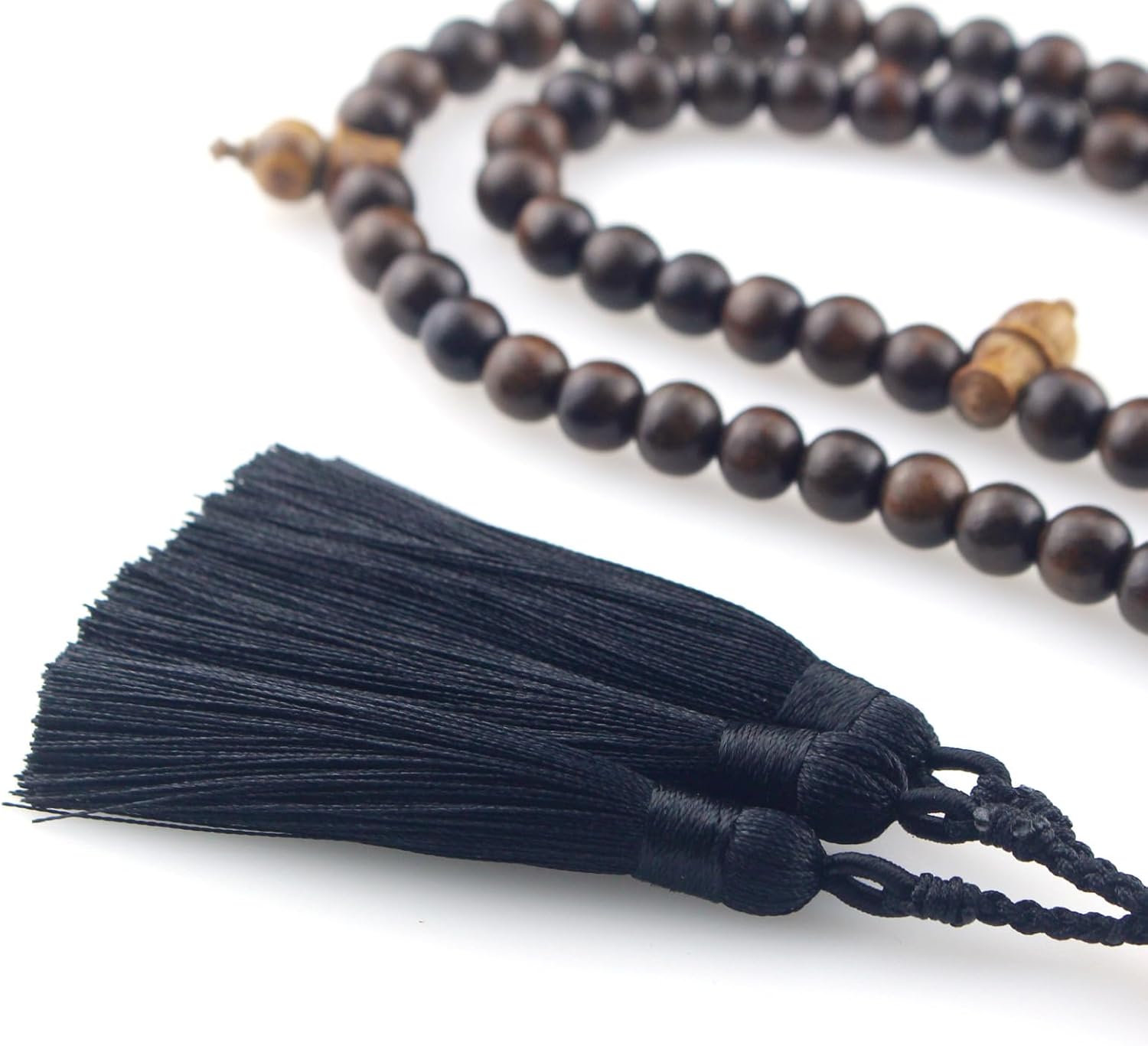 Muslims Islamic Dhikr 99 Tasbeeh Tasbih Prayer Beads, Oud Wood Beads with Tassel