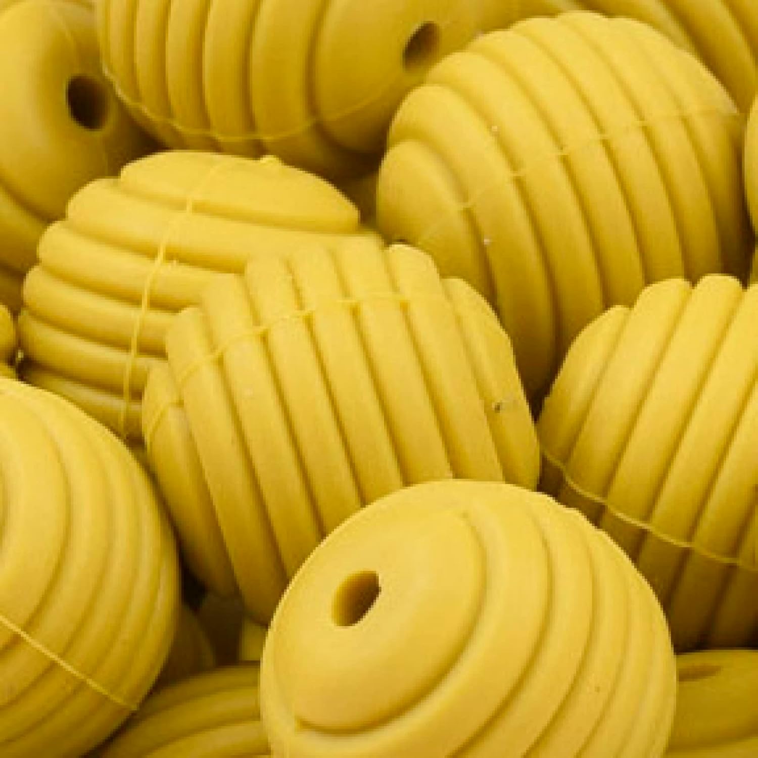 Silicone Beads Bulk Shapes 15mm for Keychain Making Round Rubber Beads Colorful Silicone Loose Pearl Beads for DIY Necklace Bracelet Honeycomb Jewelry Making Crafts 30 Pieces (Black)