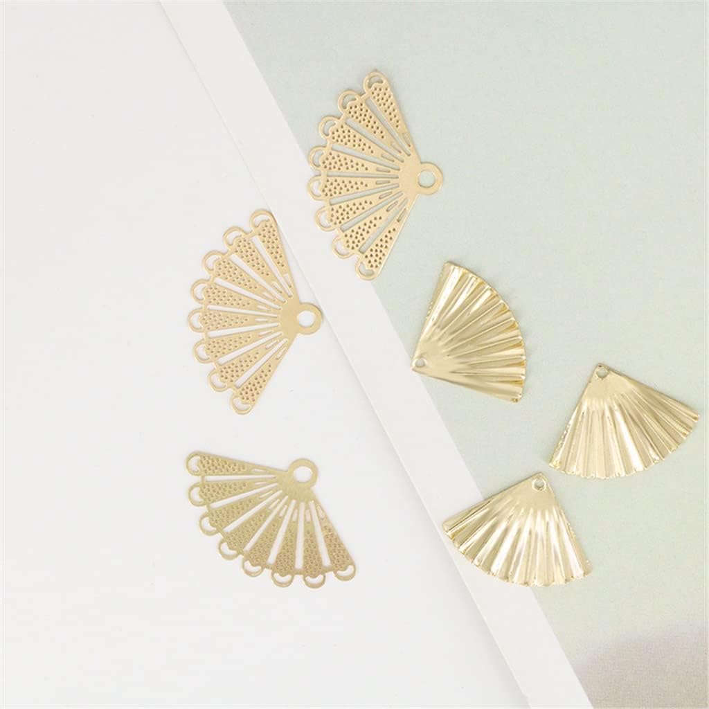 Vintage Real Gold Plated Jewellery Accessory Earrings Scalloped Handmade DIY(E)