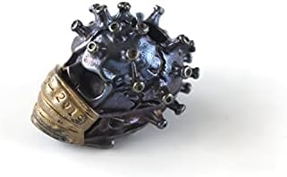 Retro Brass Infection skull EDC Beads Keychain DIY Paracord Beads