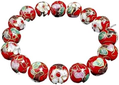 Multicolor Fine Polished 12mm Cloisonne Bead Bracelets for Women Enamel Beaded Bracelet Elastic Fashion Chinese ICH Handcrafts