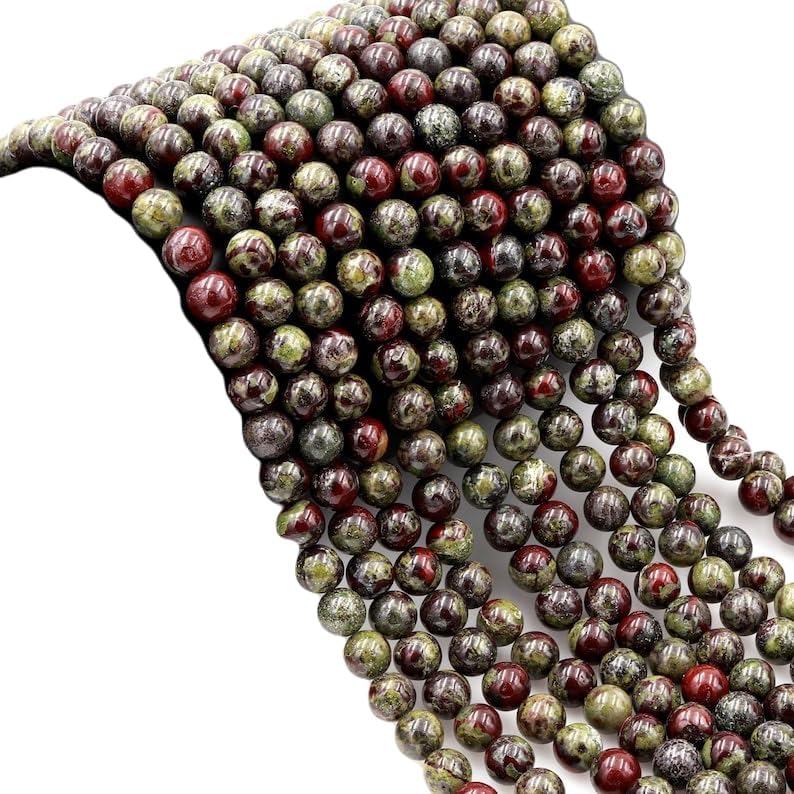 13 inch Strand of Natural gem Dragon Blood Jasper, 6 mm Round Smooth Beads for DIY Jewelry Making. | Beads_03442