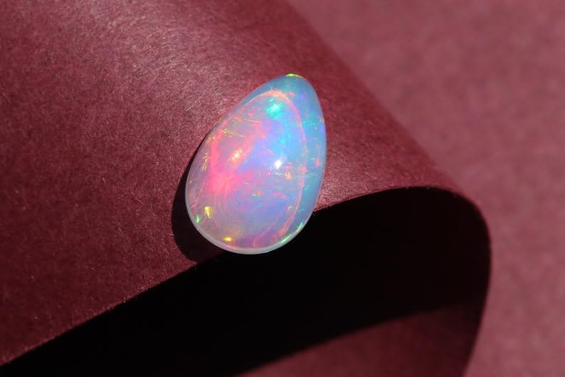 13.9x9x4.3mm Ethiopian Opal Cabochon AAA Quality Ethiopian Opal Pear Cabochon Ethiopian Opal Cabochon Natural welo opal multi fire opal loose Gemstone For Jewelry Making