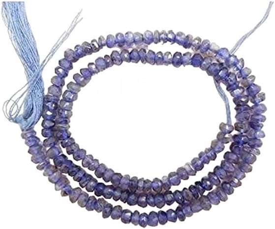 Iolite Natural 3.5 mm Micro Faceted rondelle Beads 13