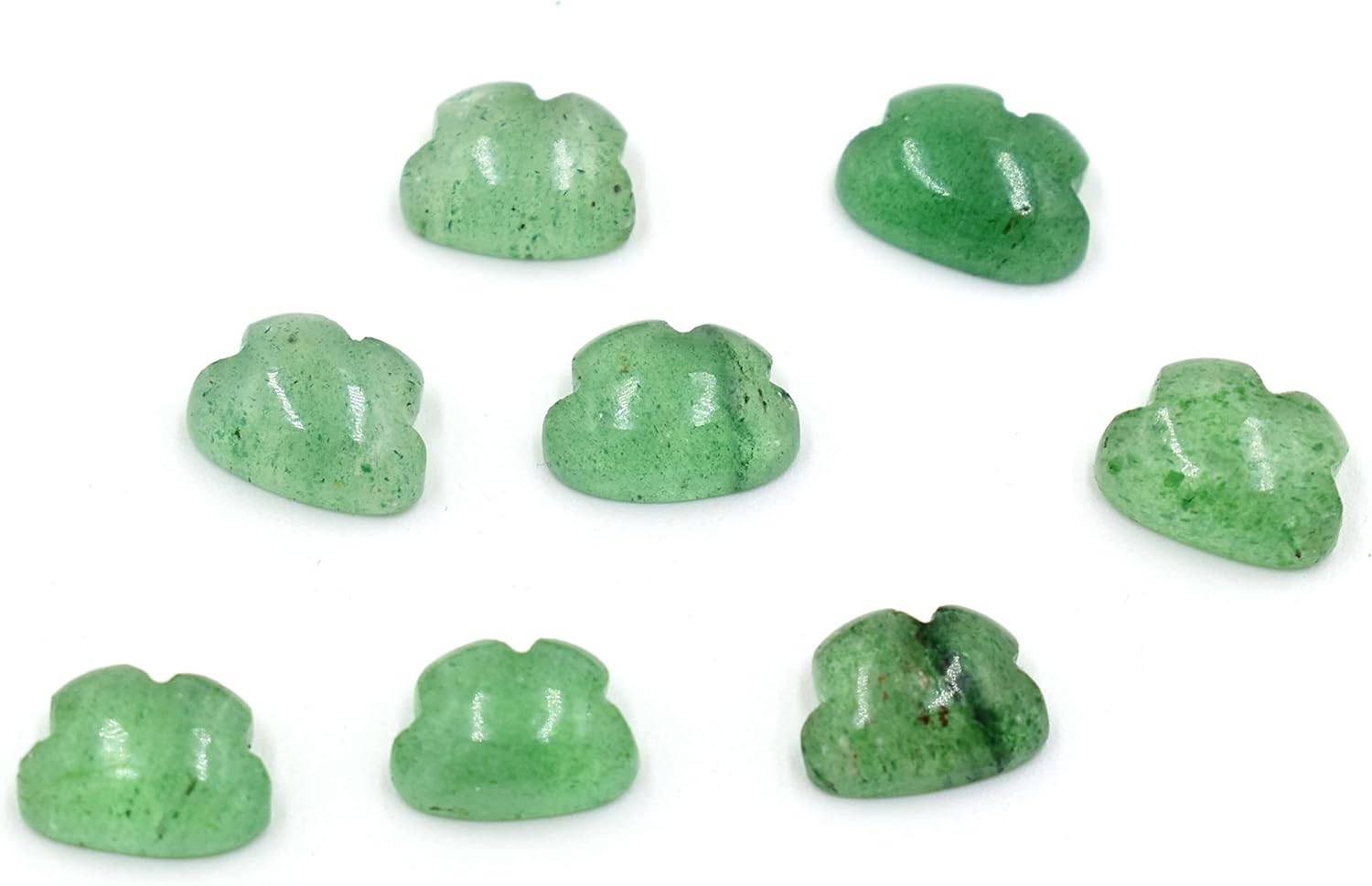 Green Strawberry Quartz Gemstone Beads Cloud Shape Carving 7X10 mm to 10X14 mm Cabochons Making Loose Stone Drill Bead Plain Polished