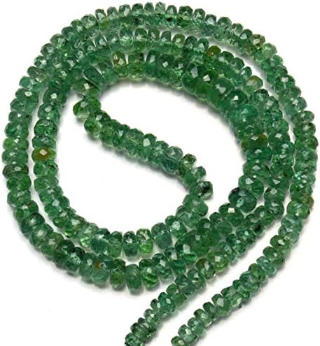 Natural Gemstone Rare Mint Green Color Kyanite 4 to 5.5MM Faceted Rondelle Beads 17 Inch Full Strand Fine Quality Beads Finished Necklace