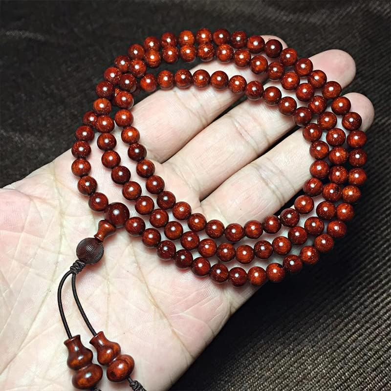 Mascot Wooden Crafts Wood Carving Art Wood Decoration Artwork 印度小叶紫檀鸡血红0.6 * 108颗 泥料底色干净无杂质小巧玲珑男女款(小叶紫檀鸡血红)