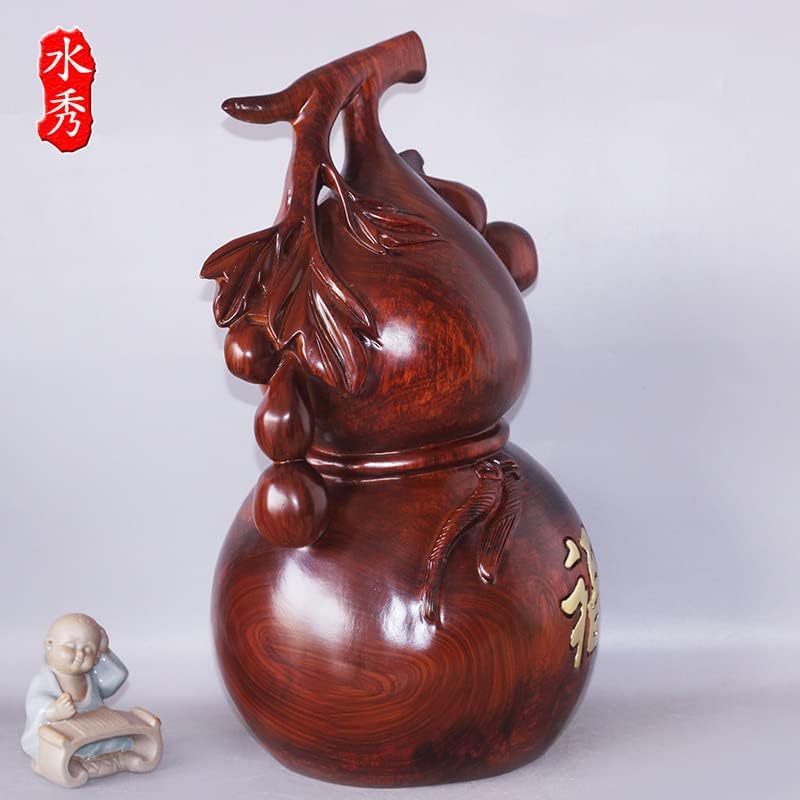 工艺雕刻福禄摆件 风水镇宅 刺猬紫檀葫芦(刺猬紫檀葫芦 37 * 18 * 19cm)
