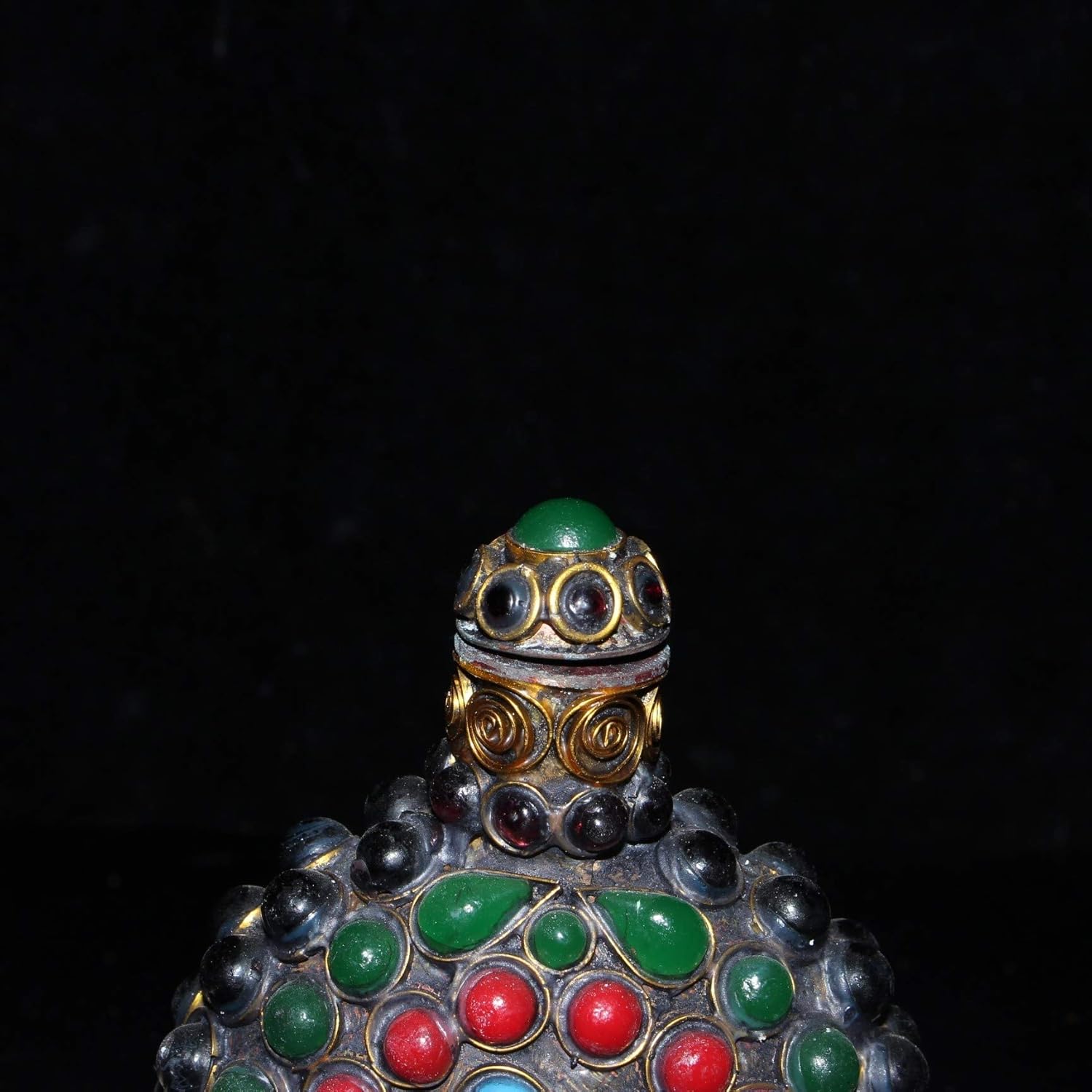 Fashion158 Antique Miscellaneous Copper Beads inlaid Round Snuff Bottle home Decoration Ornaments