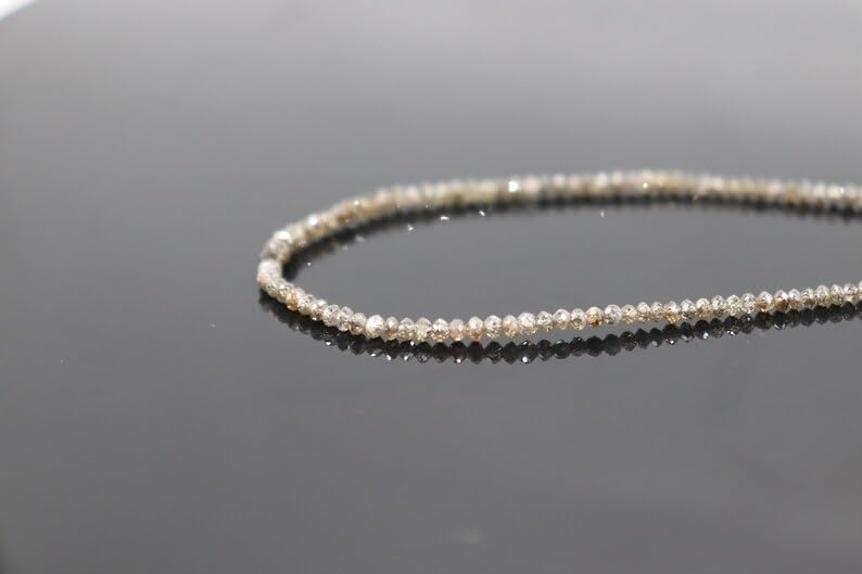 Natural Champagne Diamond Faceted Rondelle Beads 1.8-2.2 mm Light Brown Diamond Faceted Beads Diamond Rondelle Beads