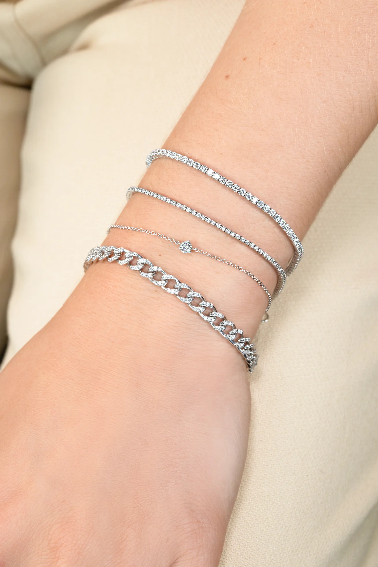 The Perfect Tennis Bracelet - White Diamond / 14k White Gold