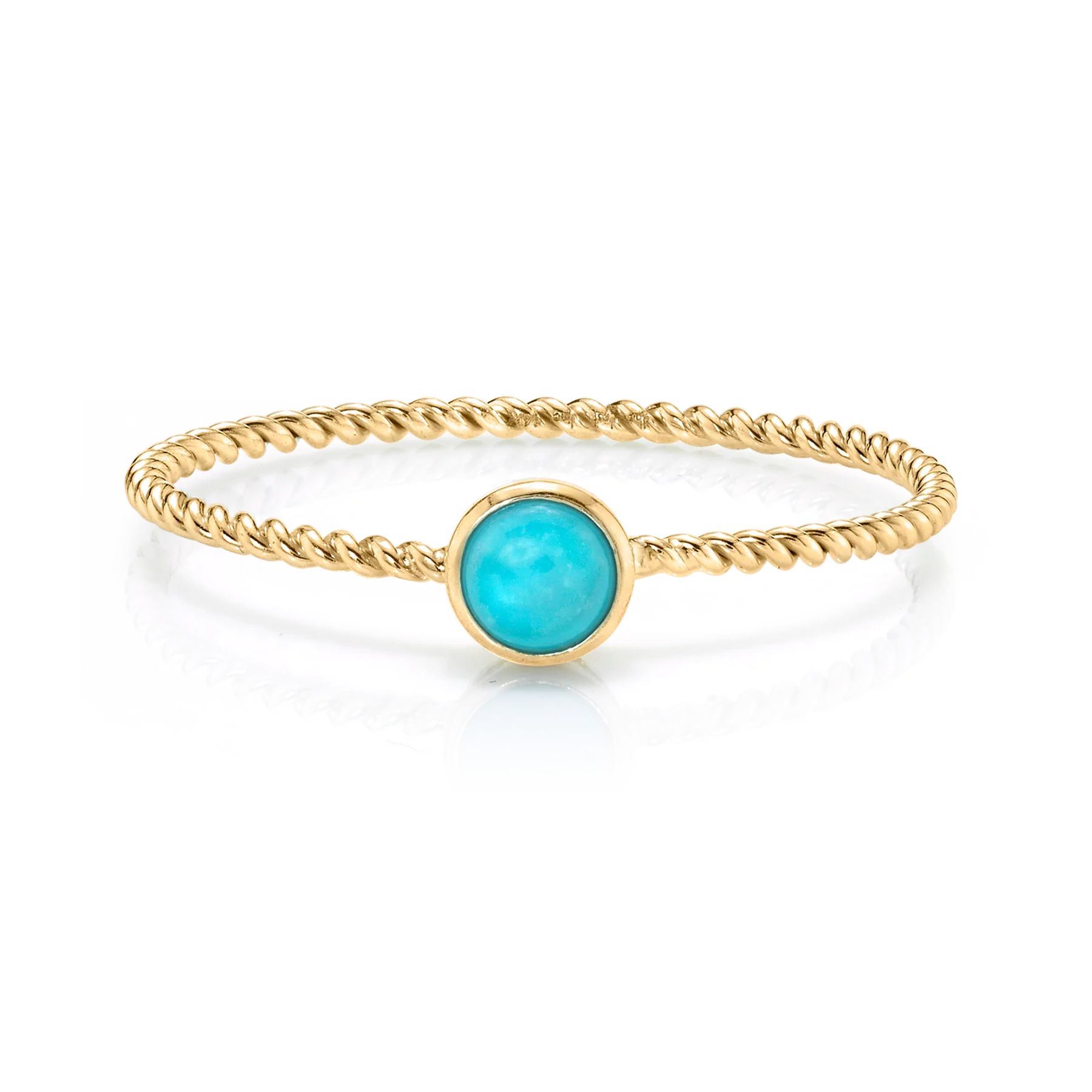 Bezel Twist Ring - Turquoise / 14k Yellow Gold