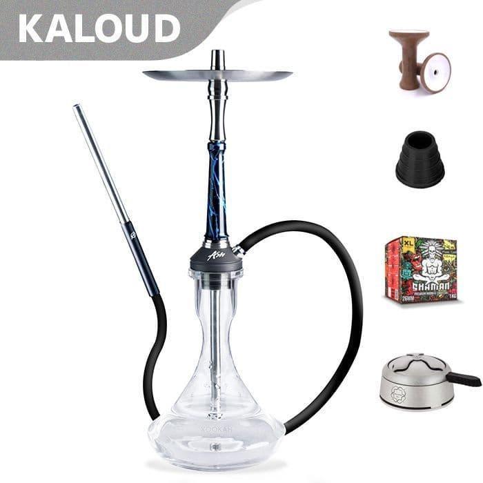 Ash Wood Atomic Hookah - Candy Blue Splash