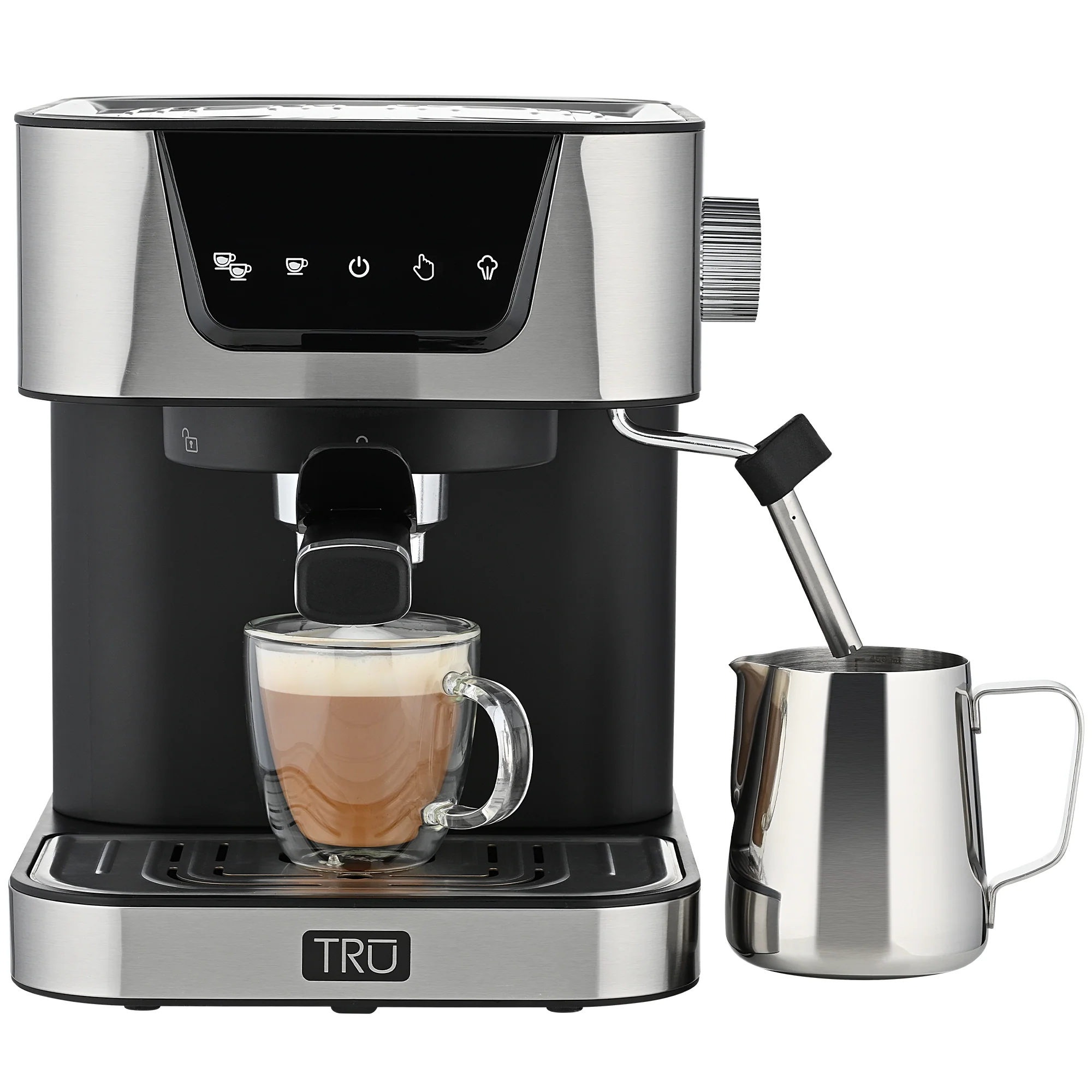 TRU Touch Screen Espresso Maker with Frothing Pitcher