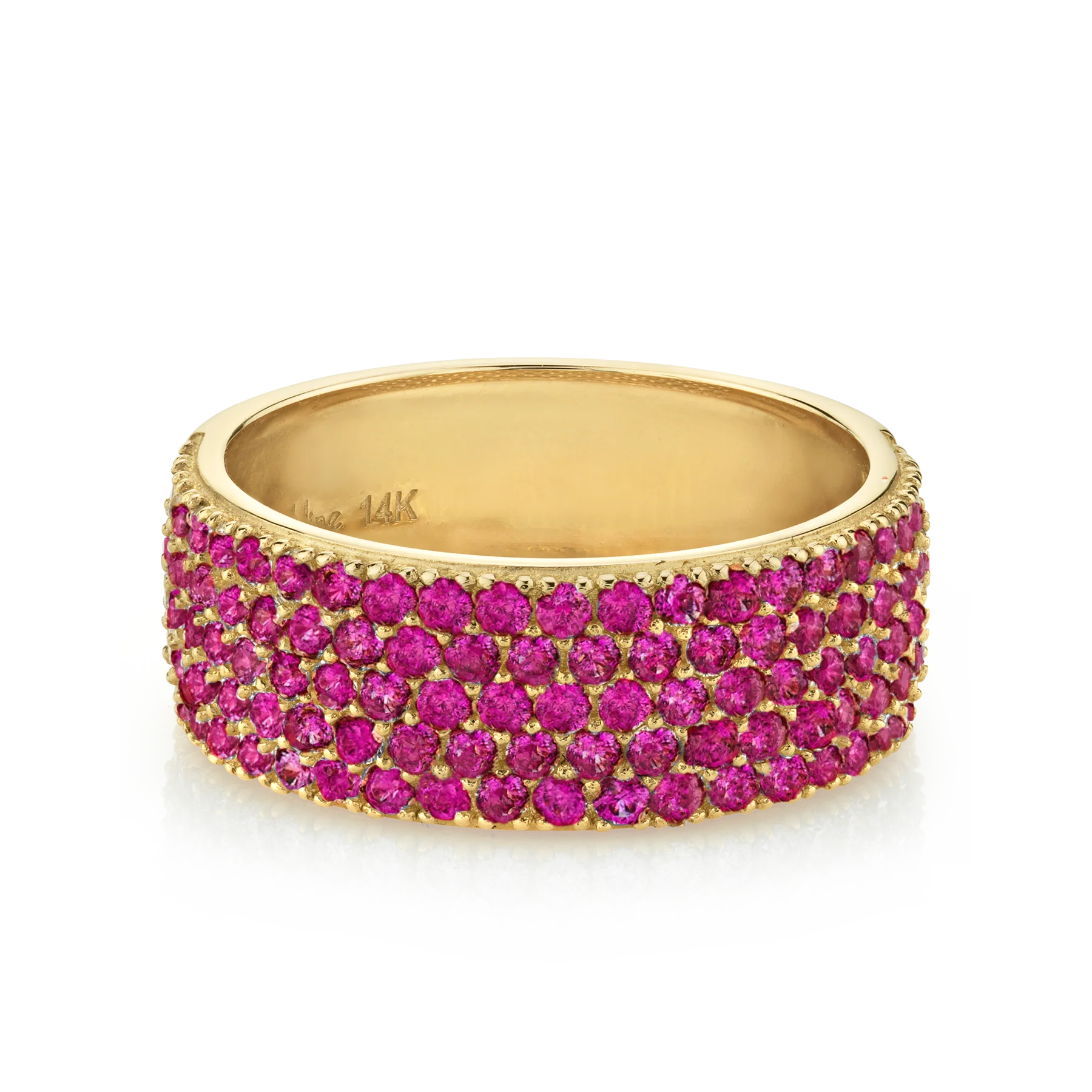 Medium Cigar Band - Ruby / 14k Yellow Gold