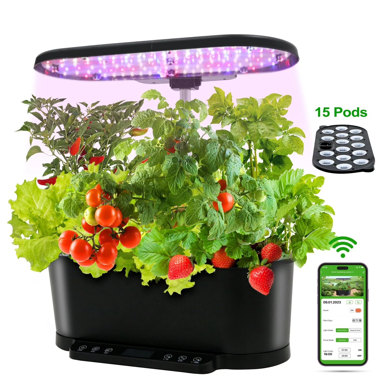 15 Pods Hydroponics Growing System with WiFi