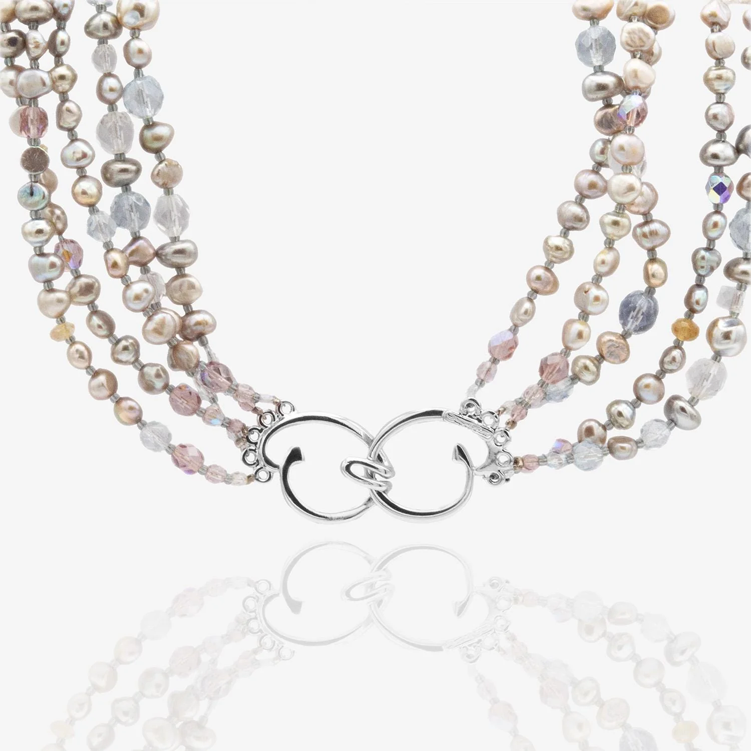 Vintage Oscar De La Renta Beautiful Freshwater Pearls and Crystal Necklace Antique Jewelry for Women Bridal Necklace Designer Signed Logo