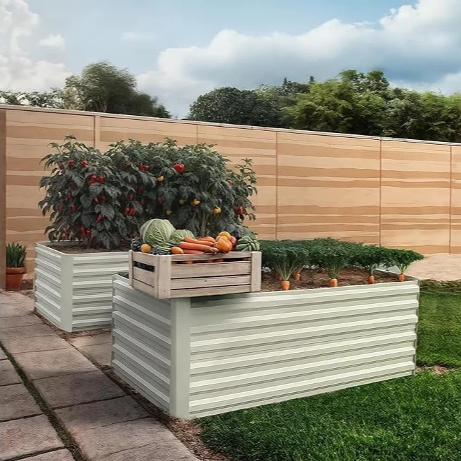 Garvee 2 Pcs 8' X 4' X 2' Galvanized Metal Raised Garden Bed - Deep Root Planter for Vegetables, Flowers, and Herbs - Large Outdoor Planter Box Kit