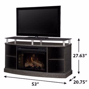 Windham Silver Charcoal Electric Fireplace Media Console