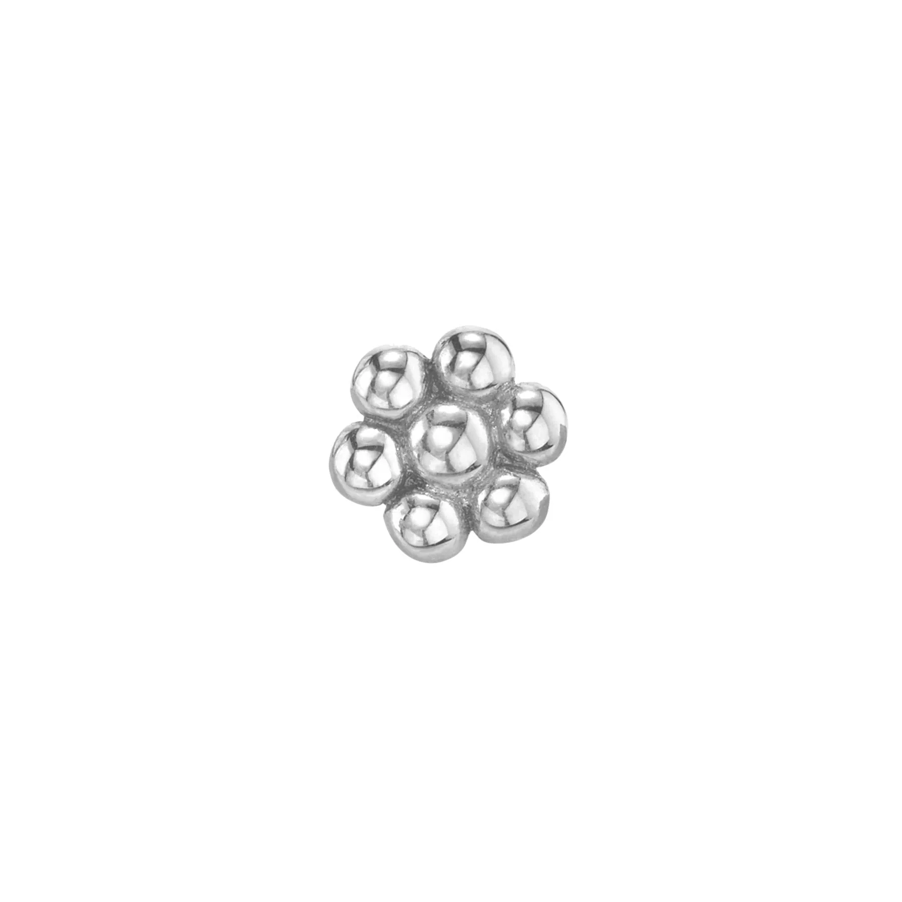 Flower Stud Earring - 14k White Gold
