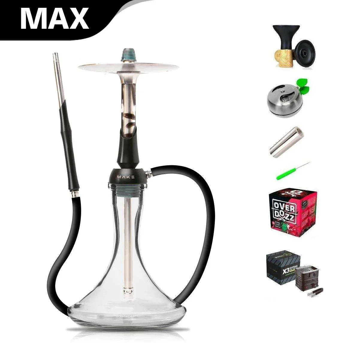 Make Hookah With Base Shisha Set - Silver Acrylic