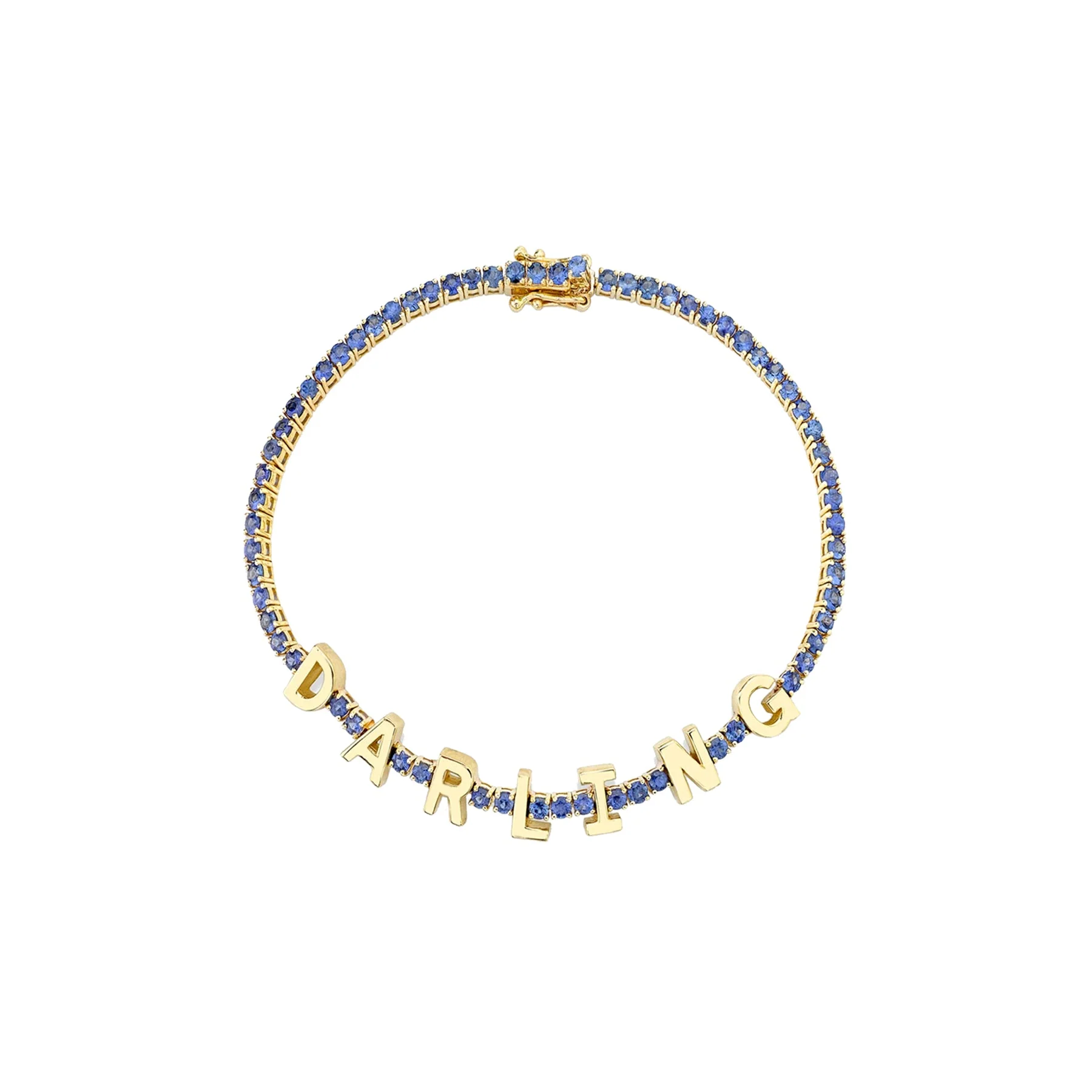 The Perfect Personalized Tennis Bracelet - Blue Sapphire / 14k Yellow Gold