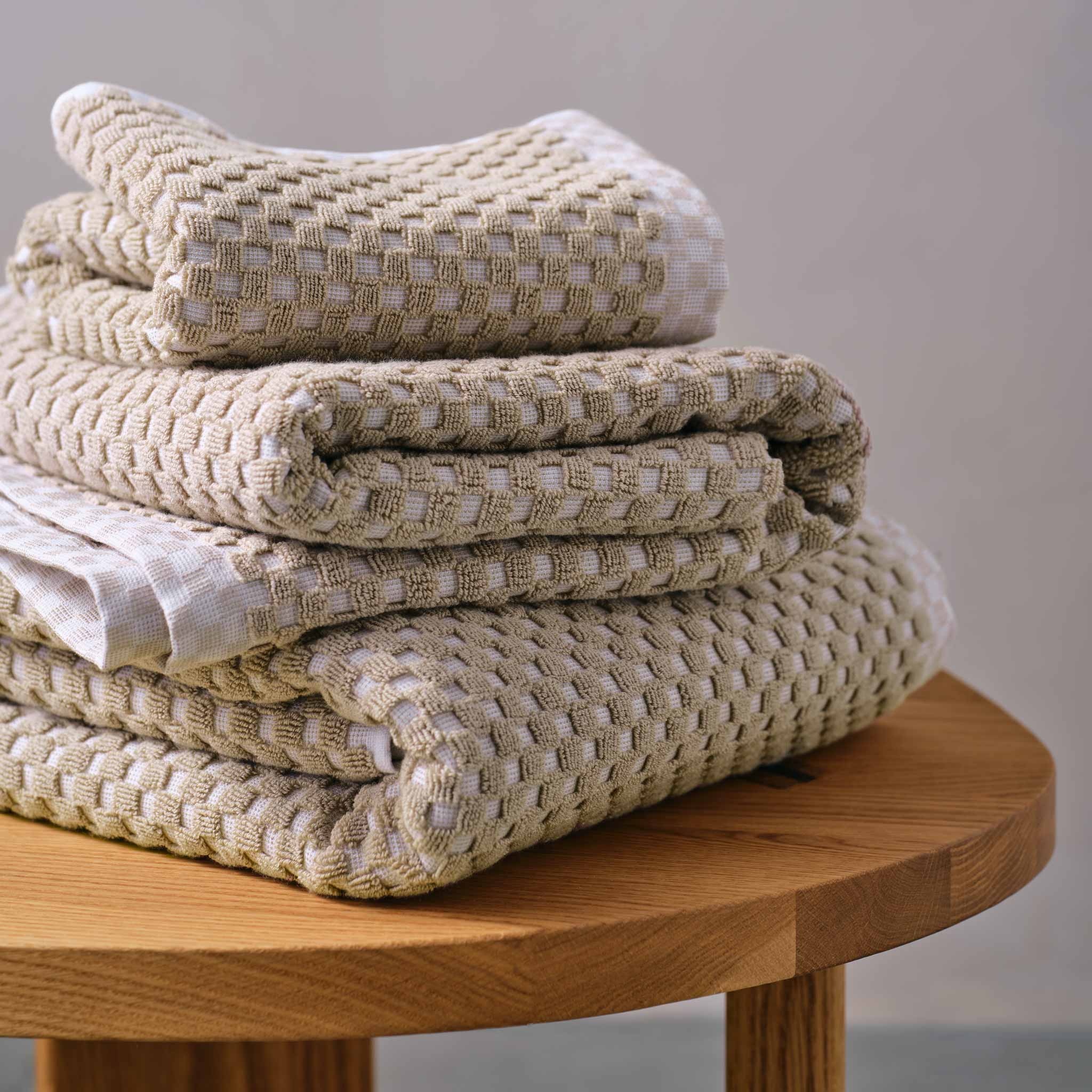 Checkered Jacquard Bath Towels - Last Call
