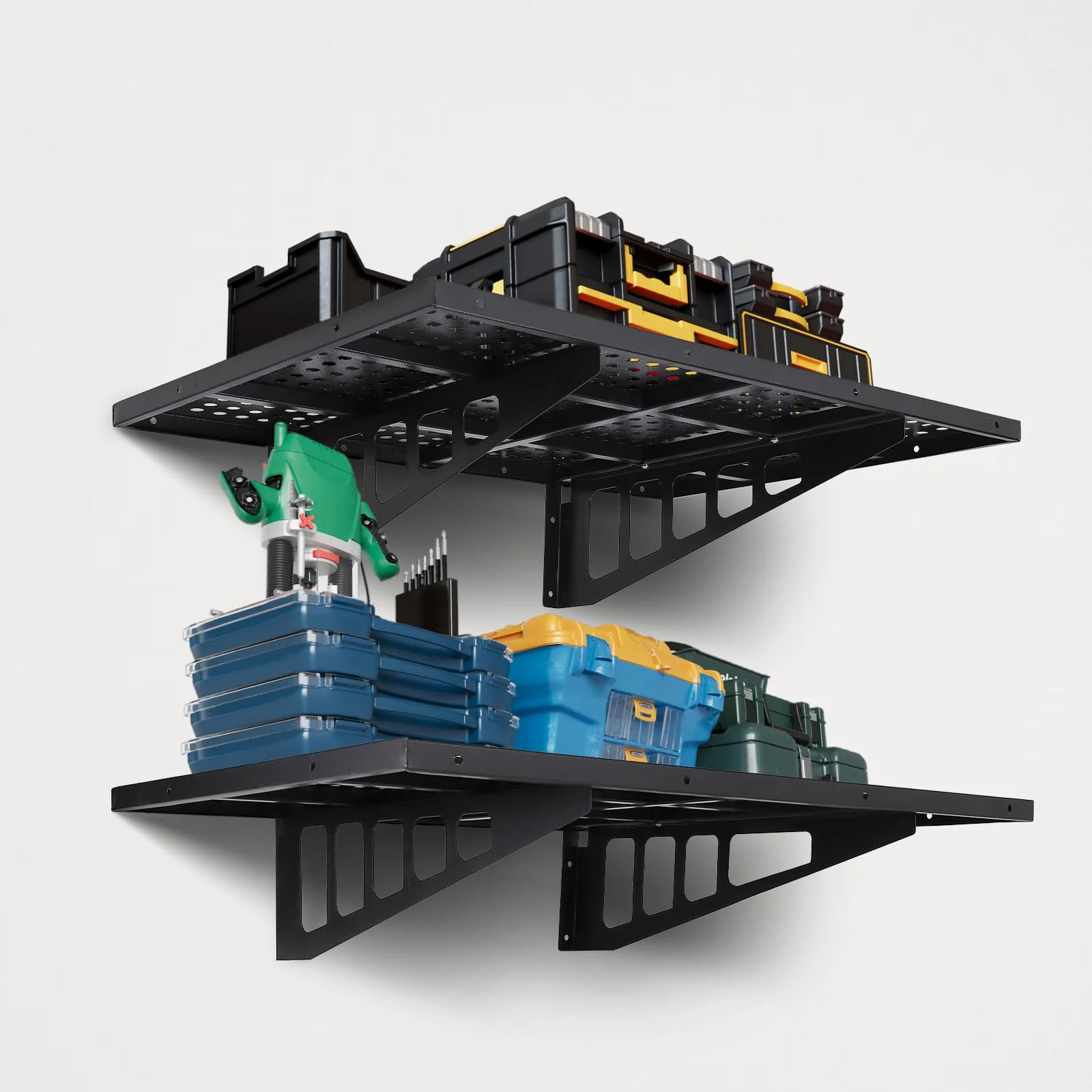 Garvee 2-Pack 2x3ft Garage Wall Shelving, Garage Storage Wall Garage Shelves for Wall Storage, Heavy Duty Garage Storage Rack Wall Mounted Floating Shelves, 560lbs Load Capacity