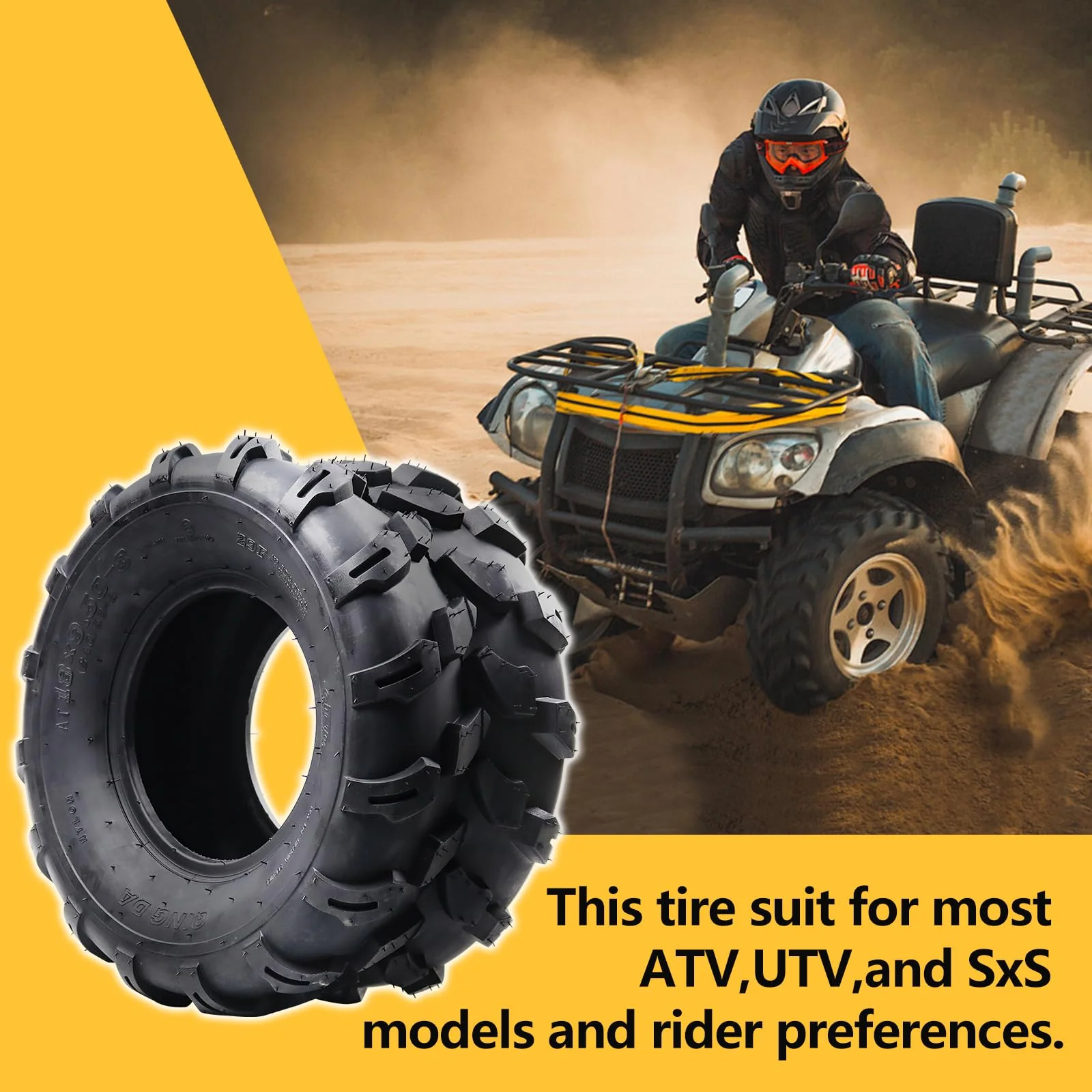 Garvee 18x9.5-8 ATV Tires, 4PR All Terrain Tubeless, Pack of 2, for ATV UTV Trail Sand Mud Off-Road